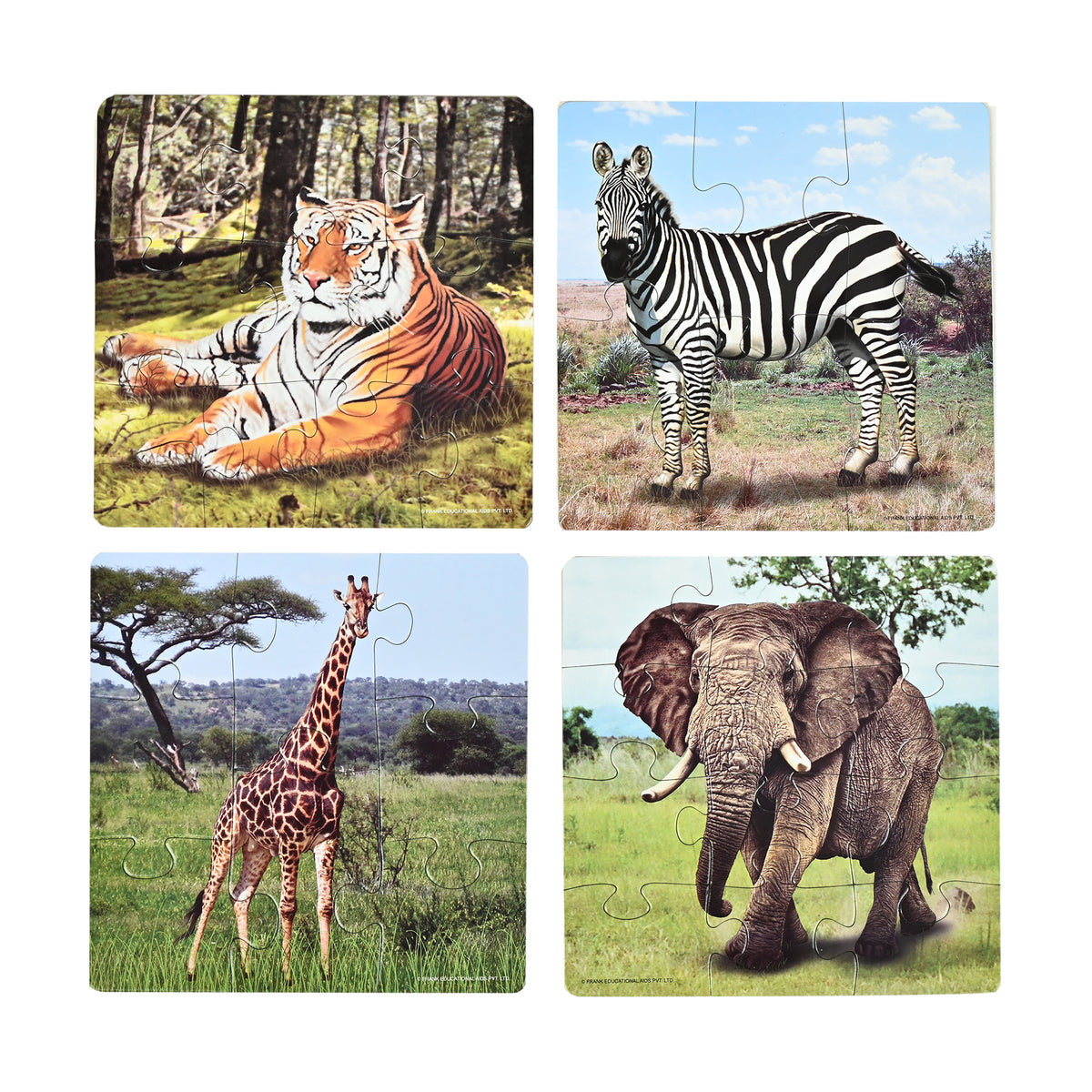 In the Jungle 4 Puzzles in 1 (6, 8, 10, 12 Pieces)