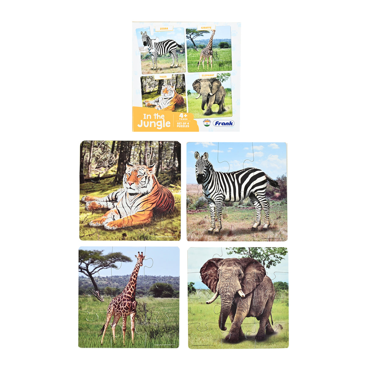 In the Jungle 4 Puzzles in 1 (6, 8, 10, 12 Pieces)