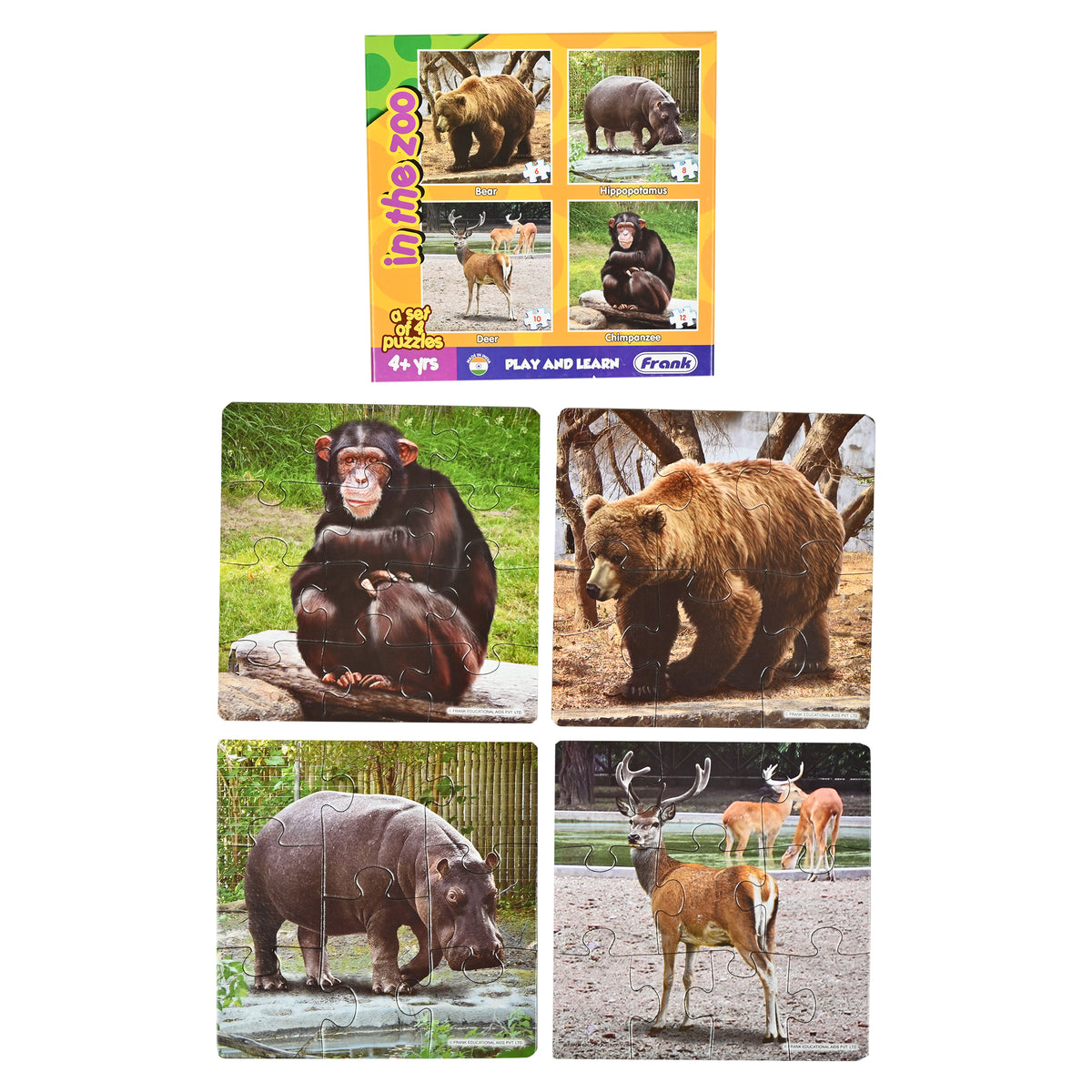 In the Zoo 4 Puzzles in 1 (6, 8, 10, 12 Pieces)