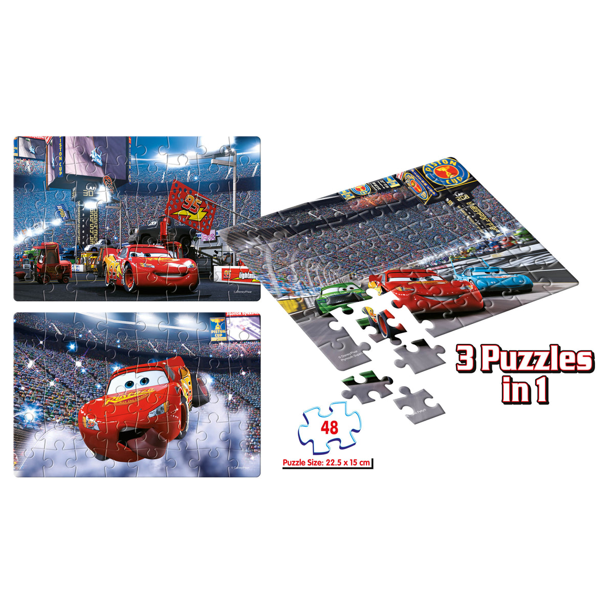 Disney/Pixar Cars 3 x 48 Pieces Puzzles