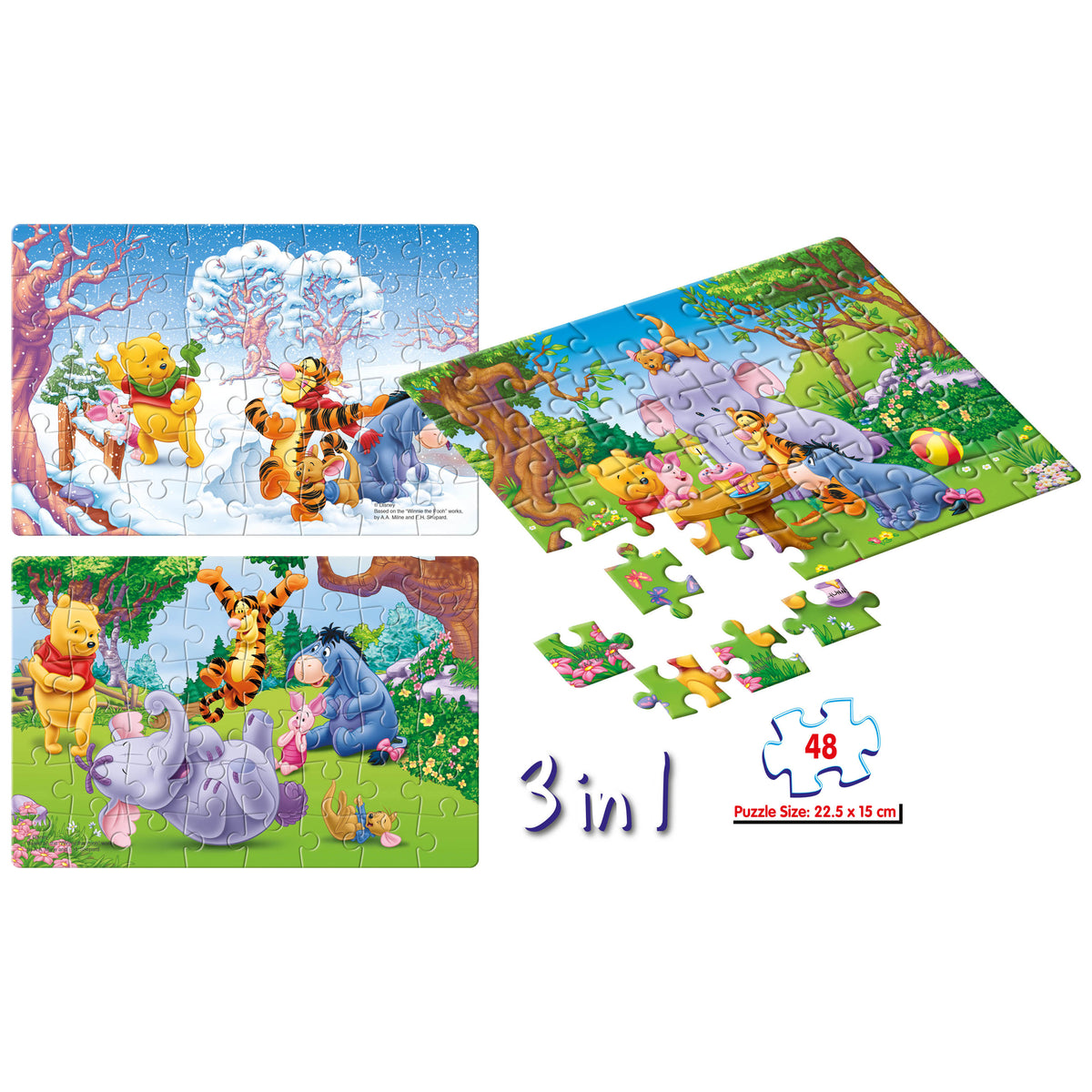 Disney Winnie the Pooh 3 x 48 Pieces Puzzles