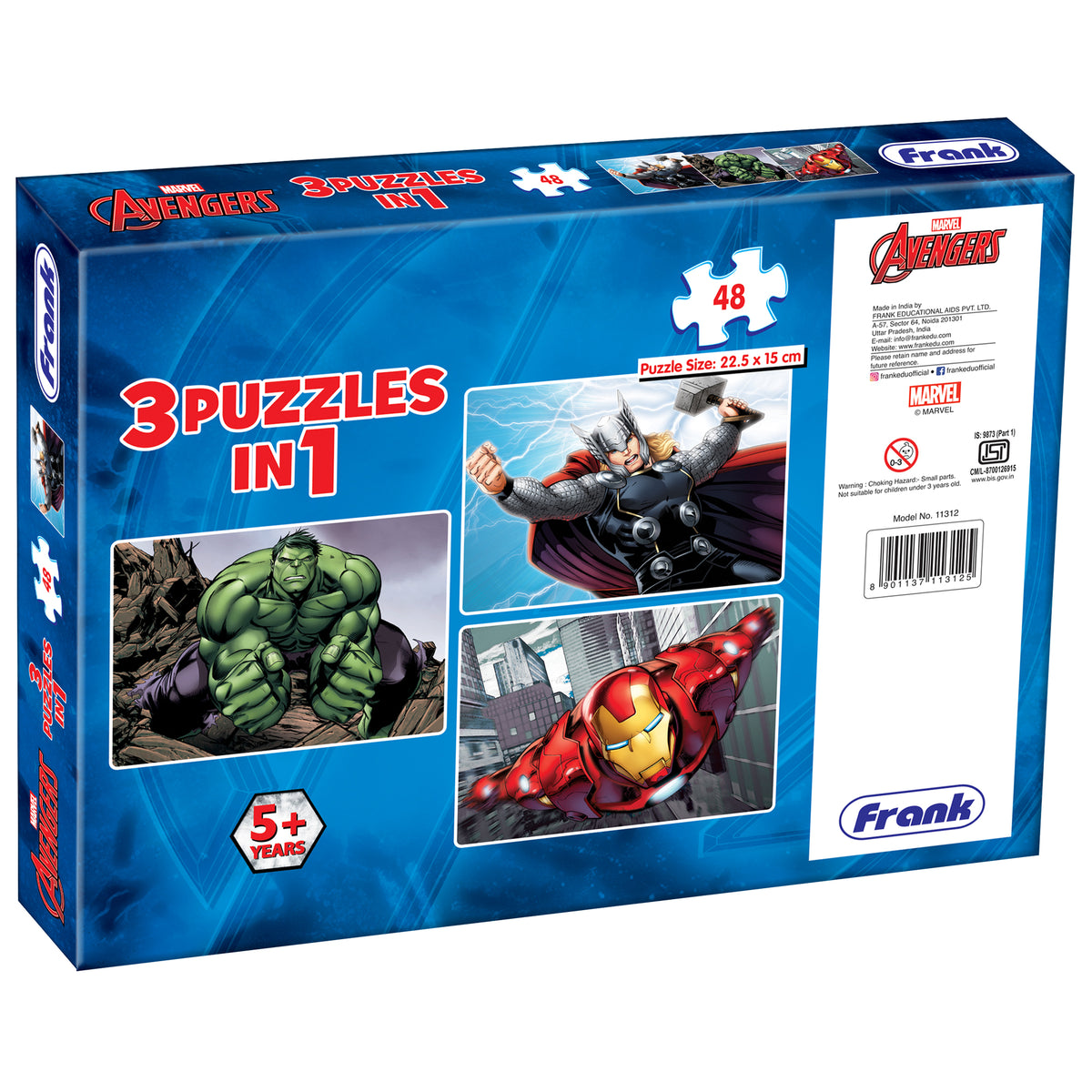 Marvel Avengers 3 x 48 Pieces Puzzles