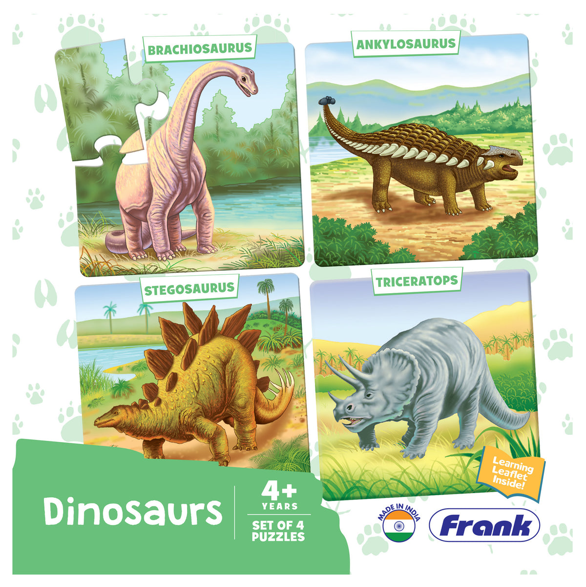 Dinosaurs 4 Puzzles in 1 (12, 16, 20, 24 Pieces)