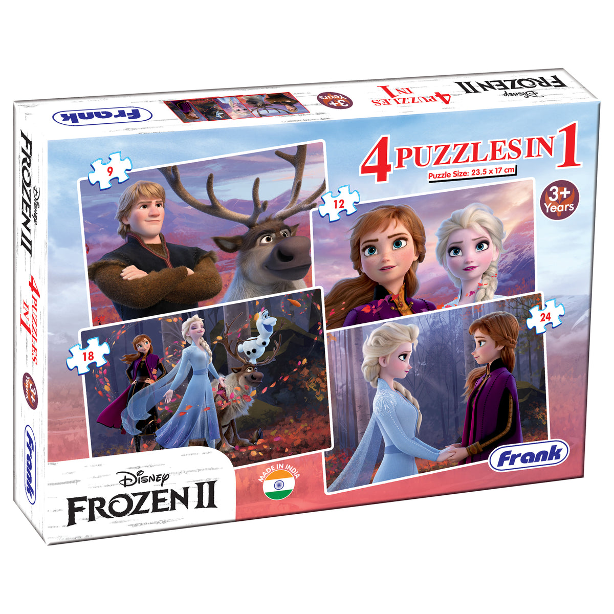 Frozen 2 4 Puzzles in 1 (9, 12, 18, 24 Pieces)