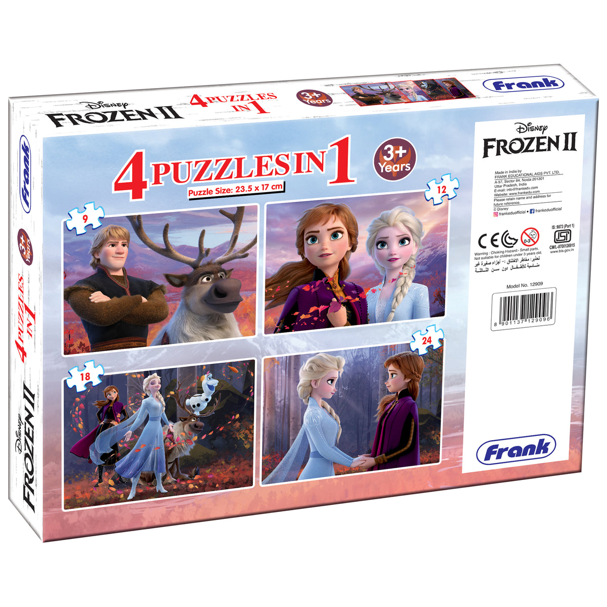 Frozen 2 4 Puzzles in 1 (9, 12, 18, 24 Pieces)