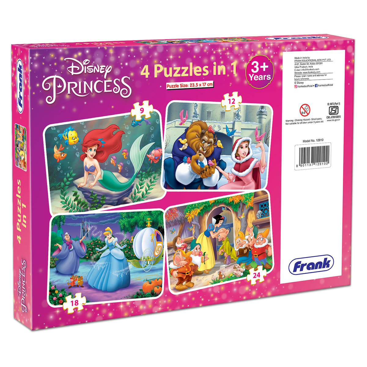 Disney Princess 4 Puzzles in 1 (9, 12, 18, 24 Pieces)