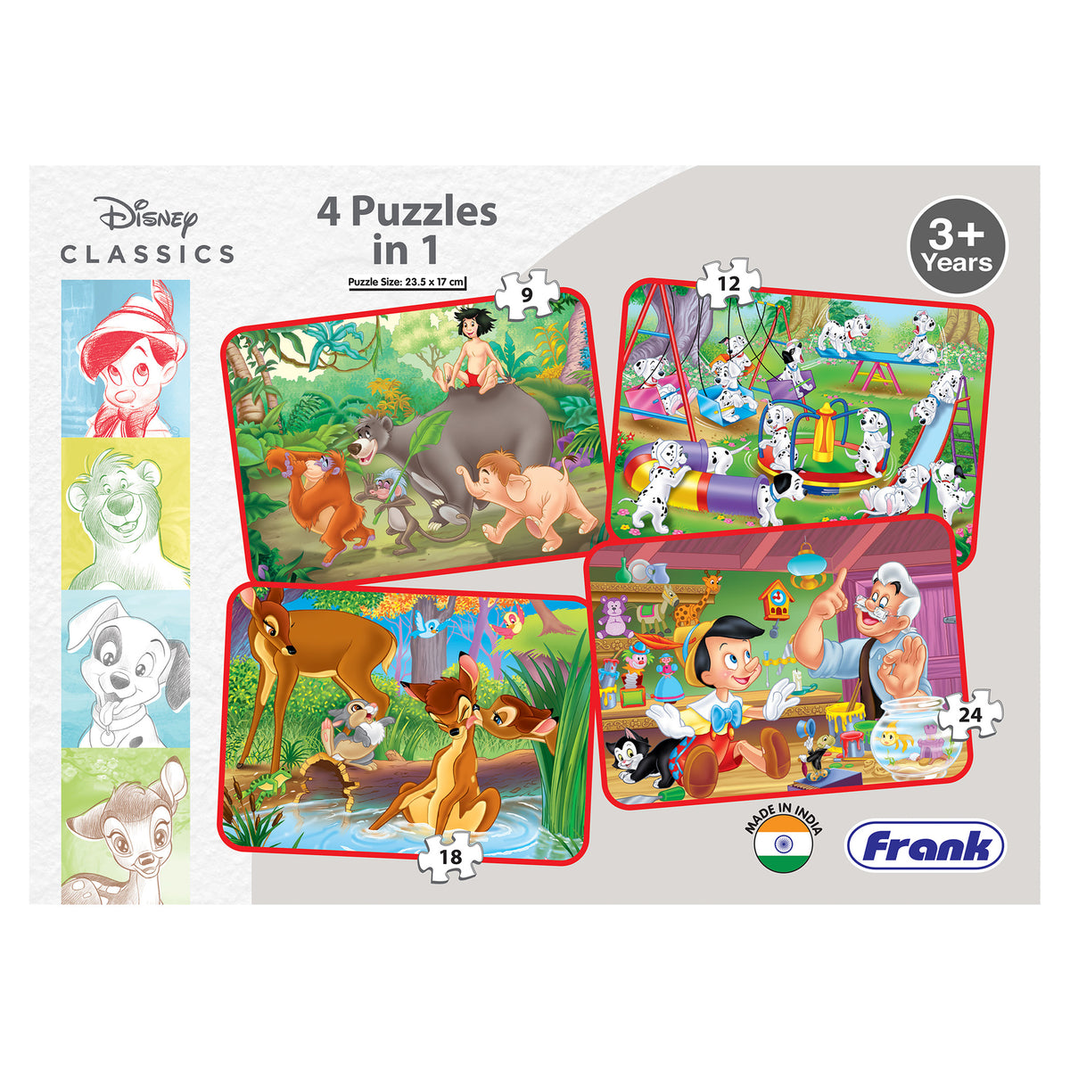 Disney Classics 4 Puzzles in 1 (9, 12, 18, 24 Pieces)