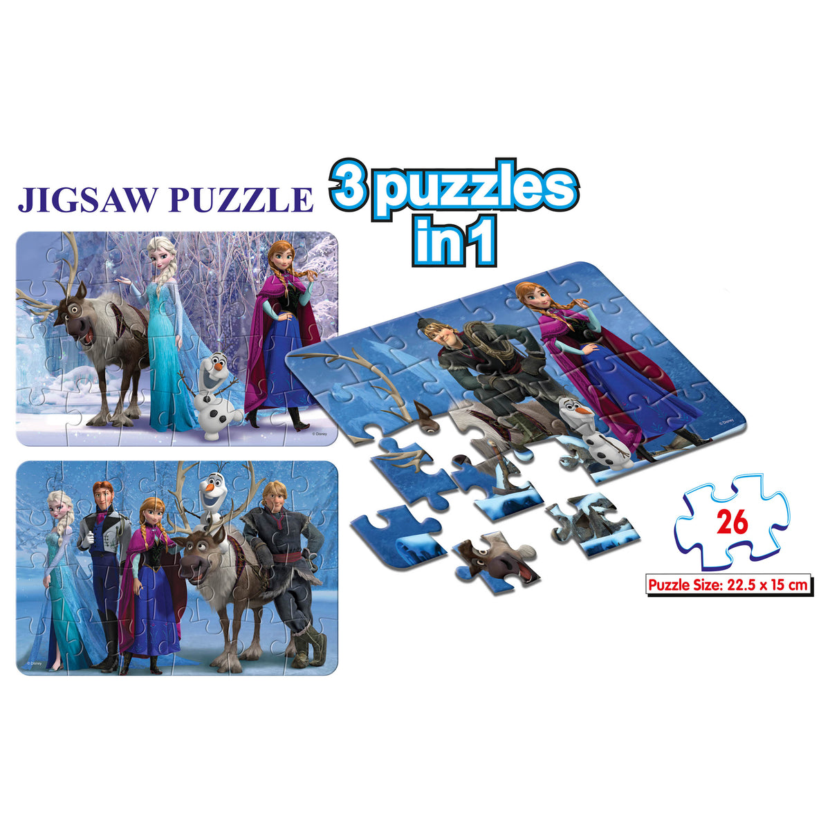 Disney Frozen 3 x 26 Pieces Puzzles