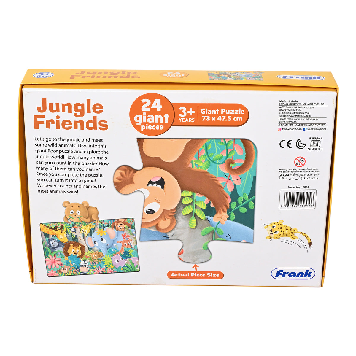 Jungle Friends 24 Pieces Giant Floor Puzzle