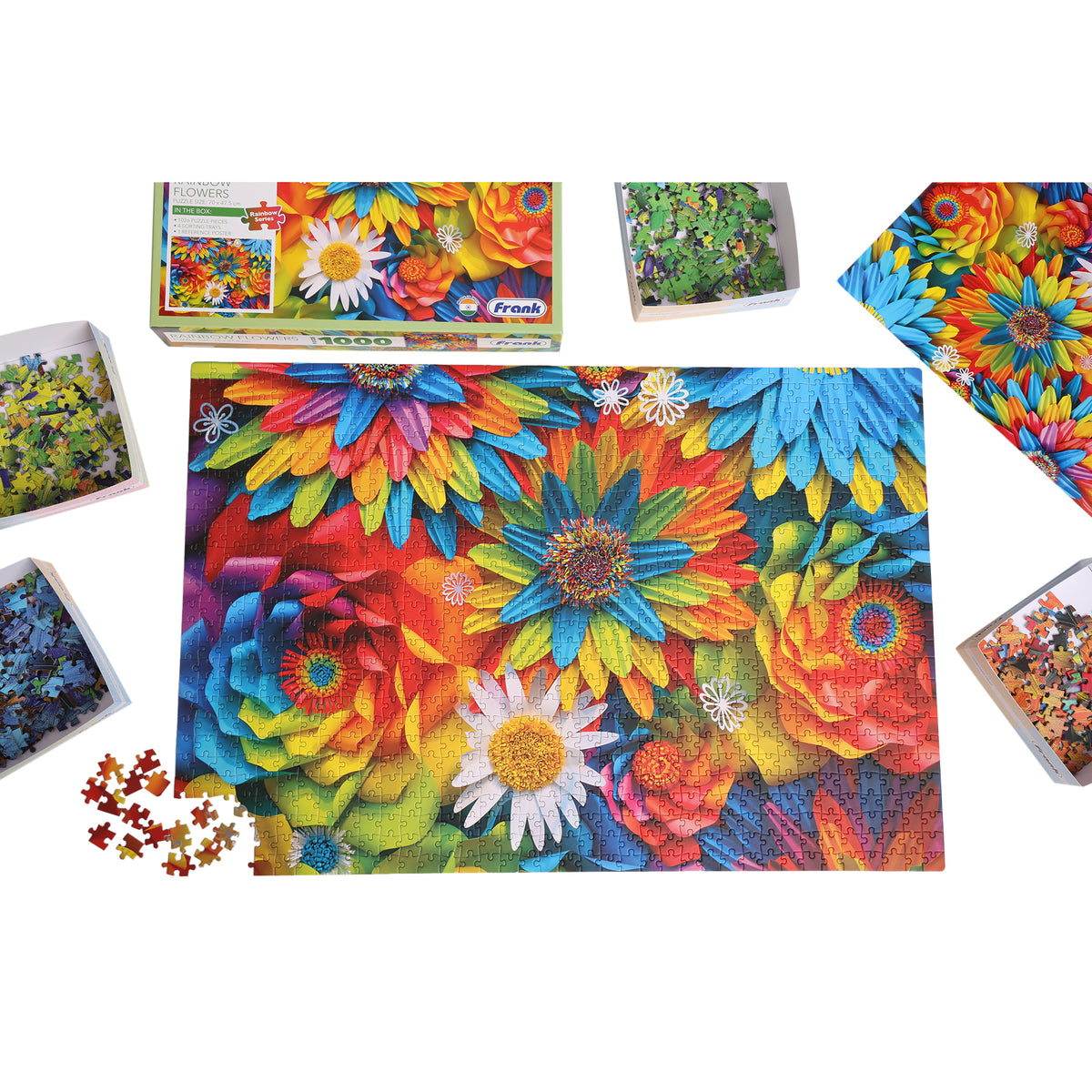 Rainbow Flowers 1000 Pieces Puzzle