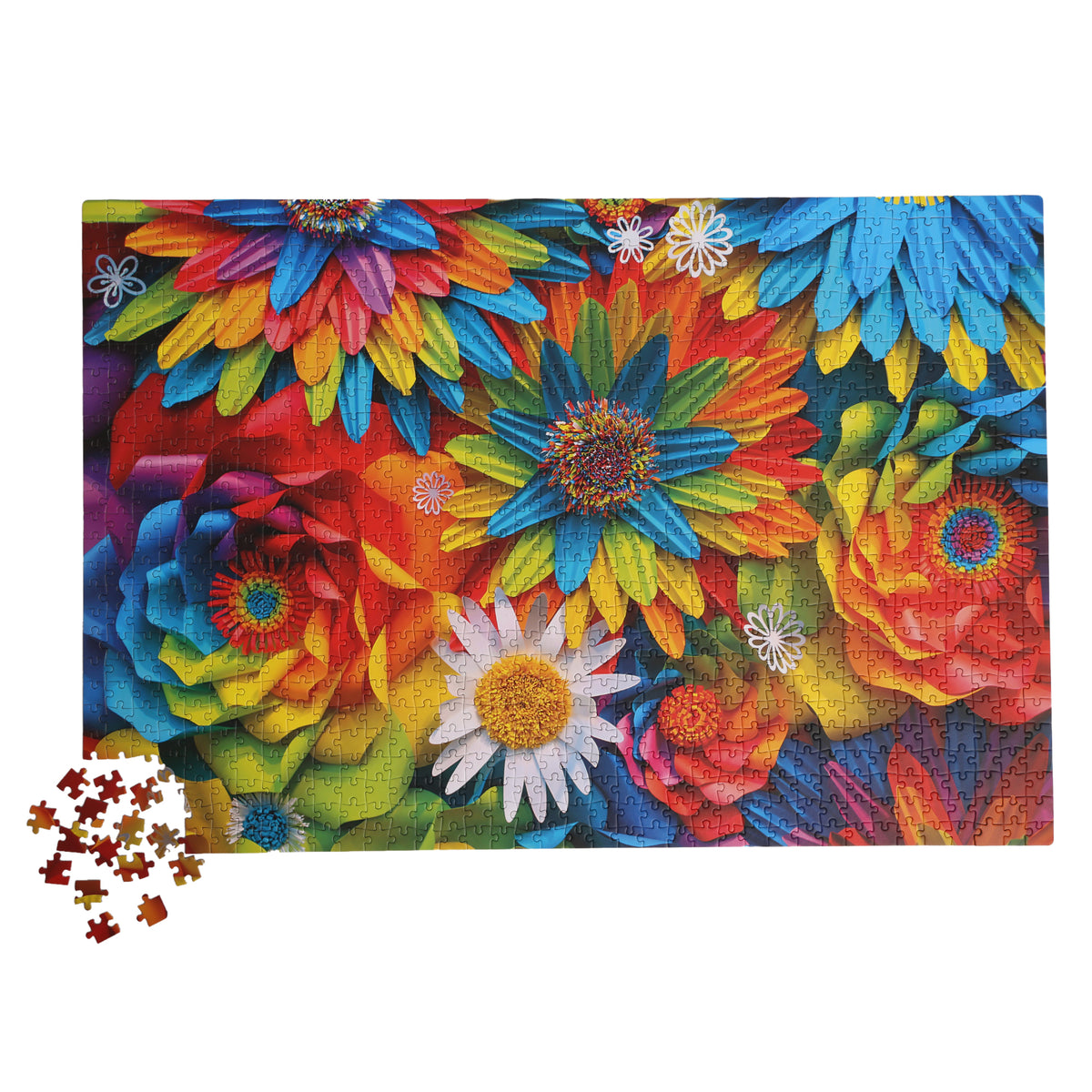Rainbow Flowers 1000 Pieces Puzzle