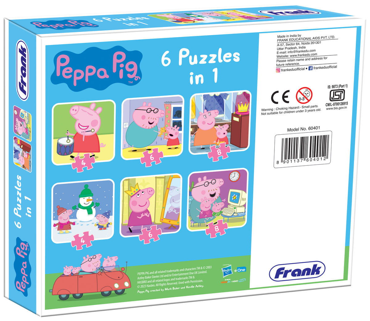 Peppa Pig 6 Puzzles in 1 (4, 6 & 8 Pieces)