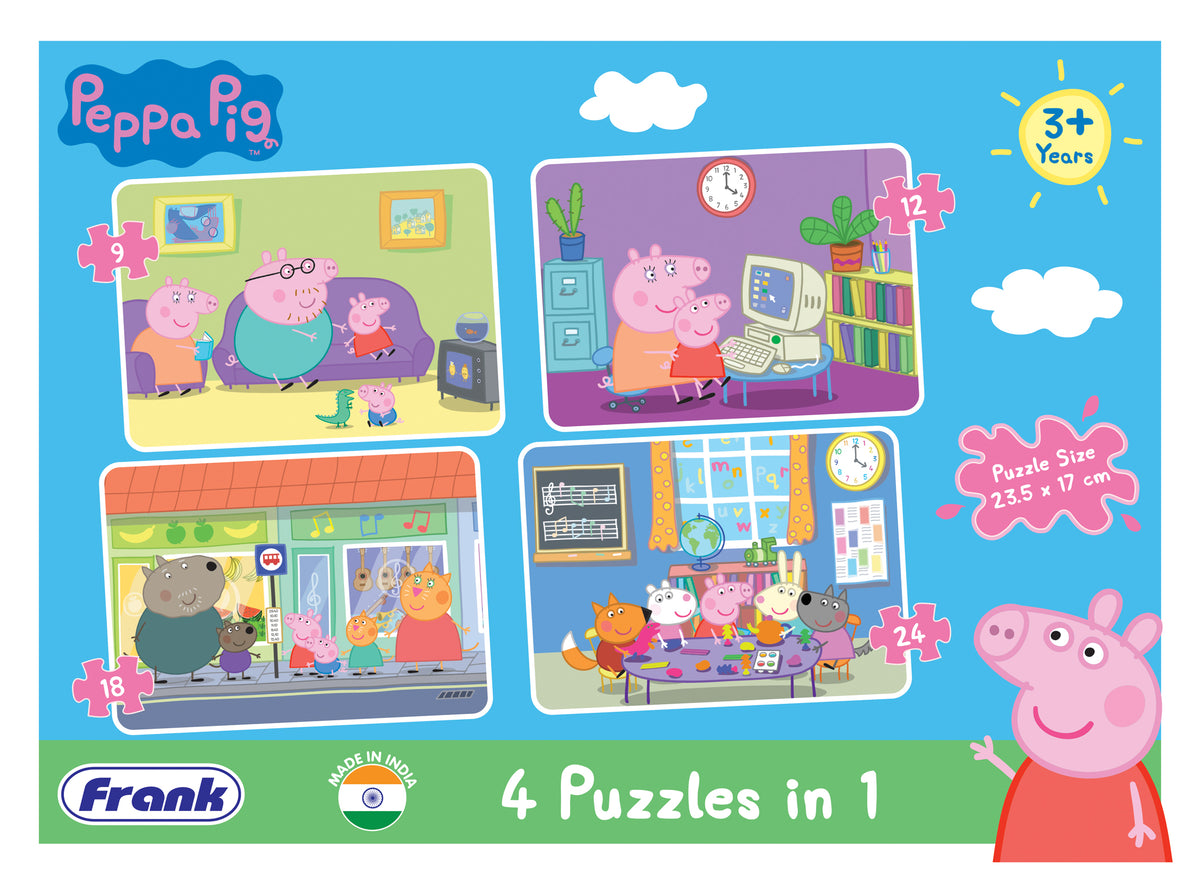 Peppa Pig 4 Puzzles in 1 (9, 12, 18, 24 Pieces)