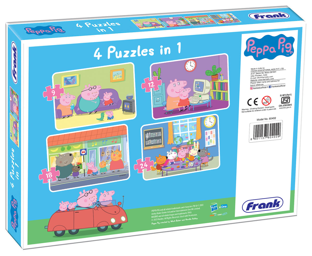 Peppa Pig 4 Puzzles in 1 (9, 12, 18, 24 Pieces)