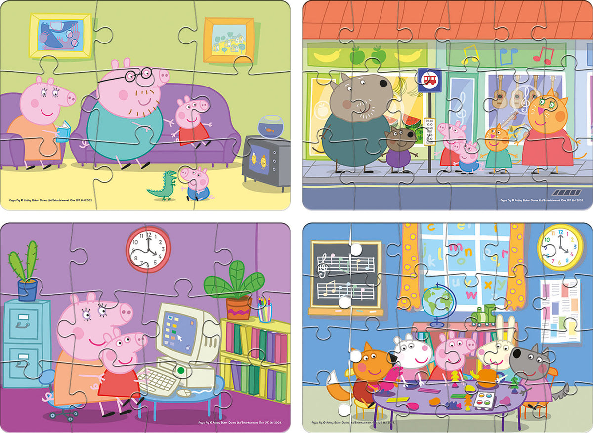 Peppa Pig 4 Puzzles in 1 (9, 12, 18, 24 Pieces)