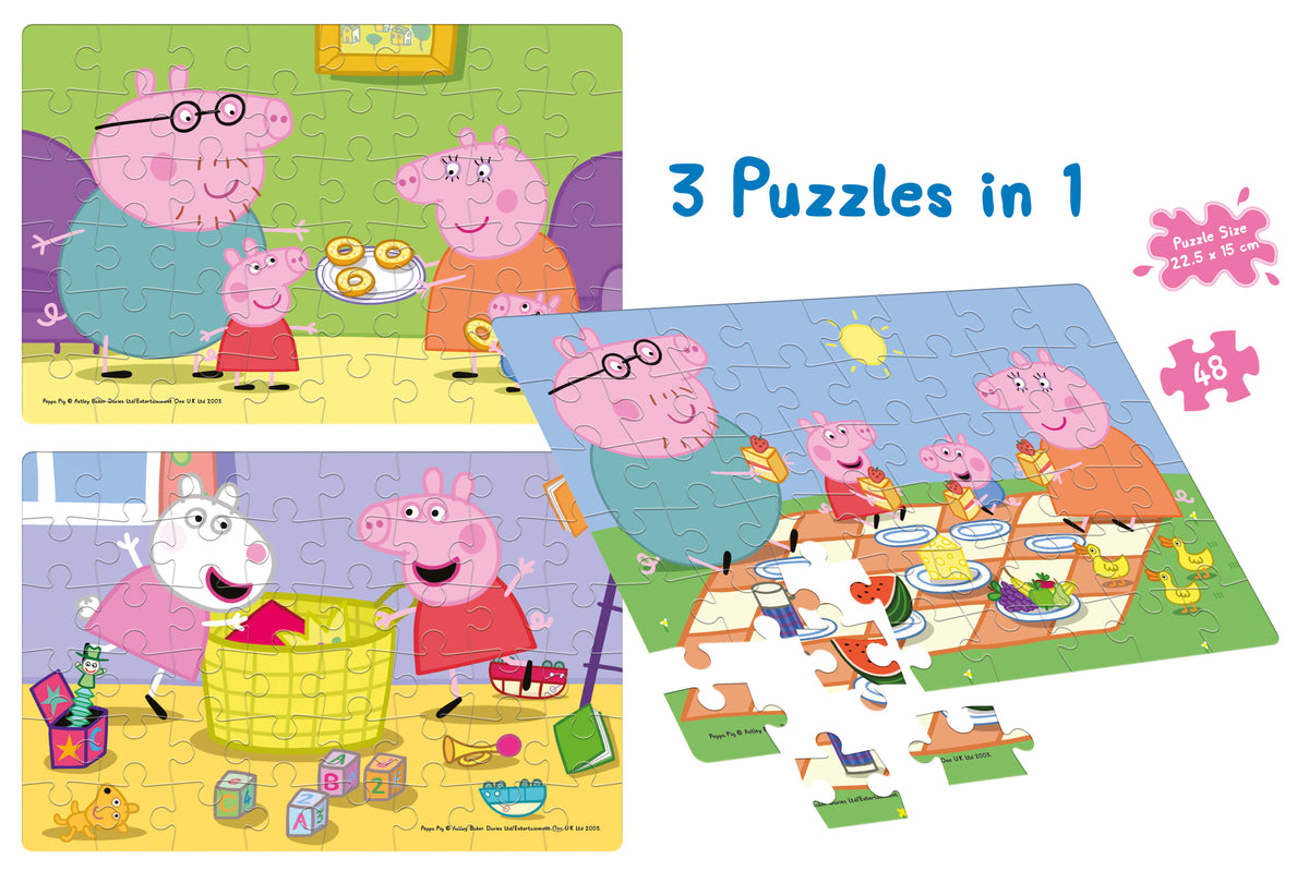 Peppa Pig 3 x 48 Pieces Puzzles