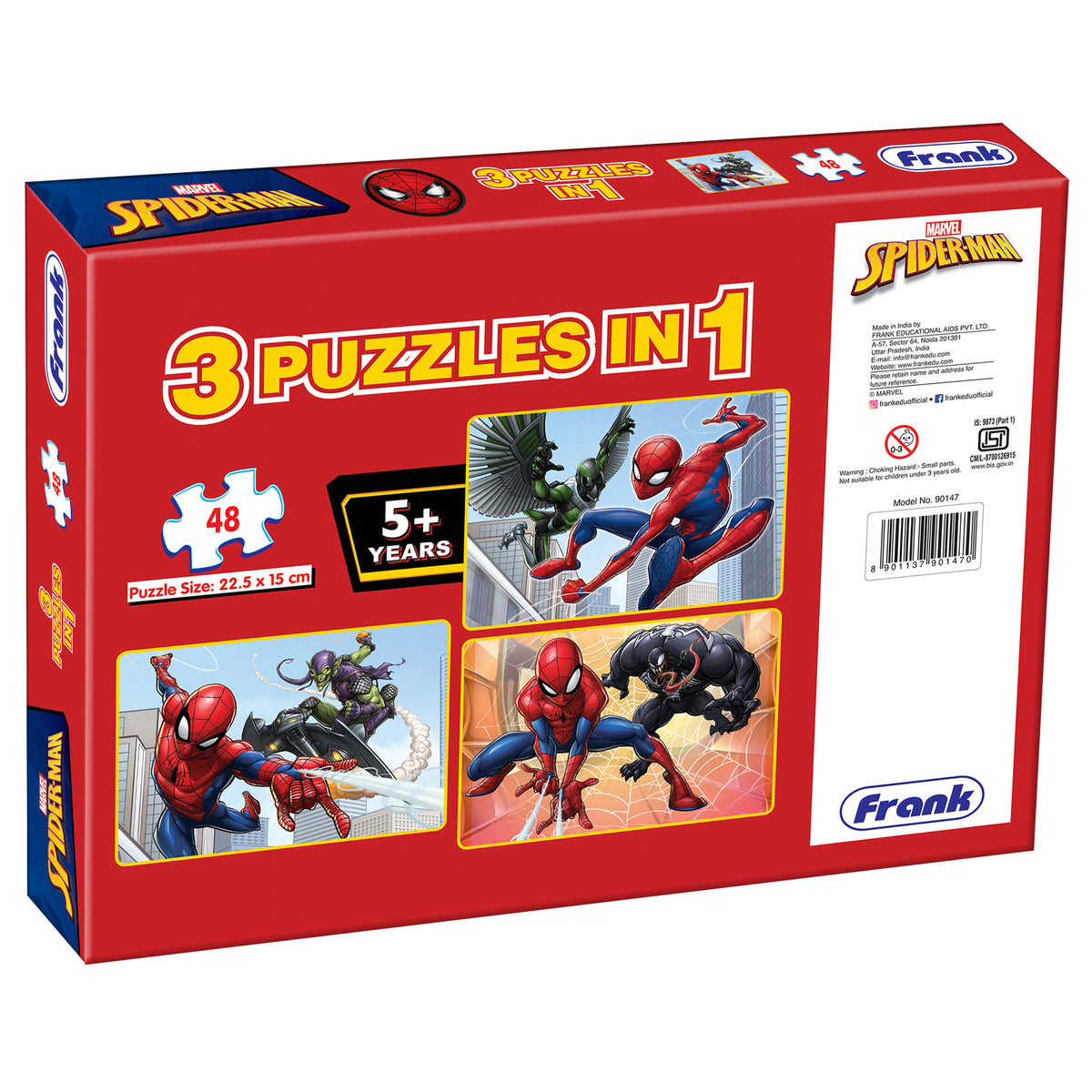 Marvel Spider-Man 3 x 48 Pieces Puzzles