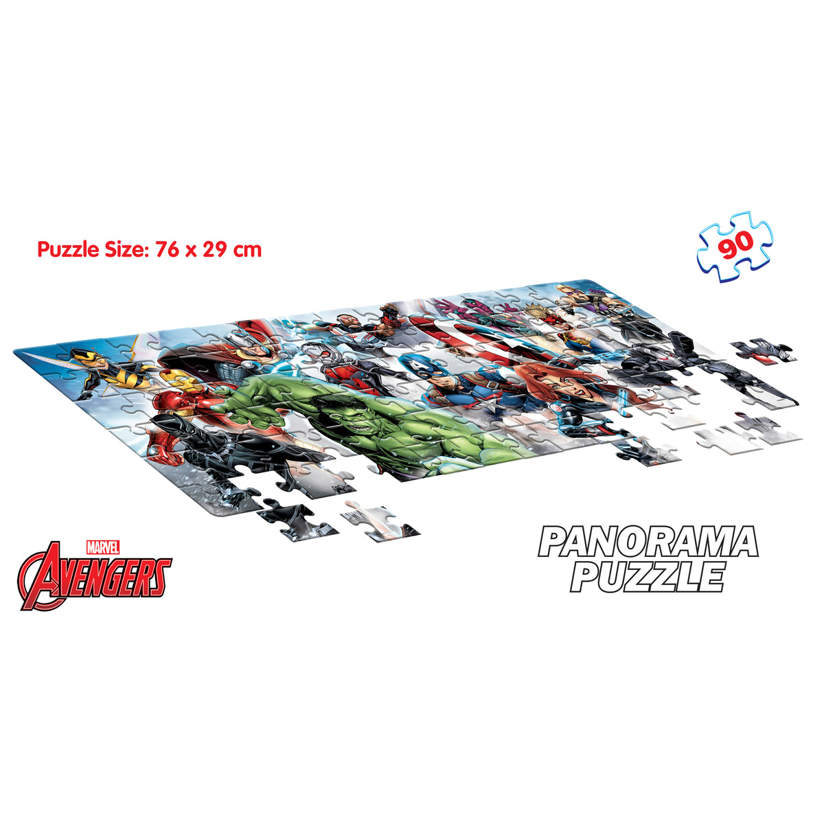 Marvel Avengers 90 Pieces Panorama Puzzle