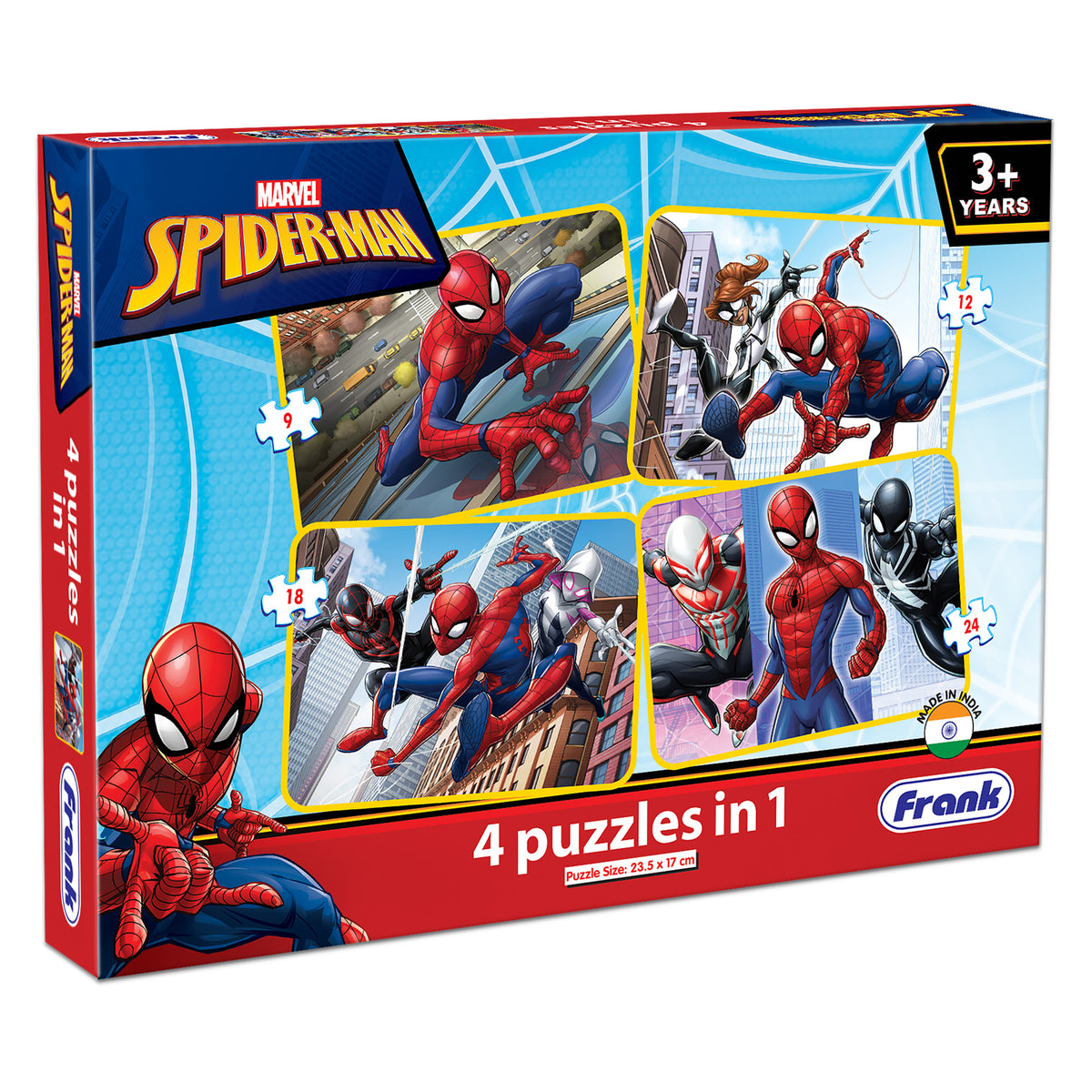 Marvel Spider-Man 4 Puzzles in 1 (9, 12, 18, 24 Pieces)