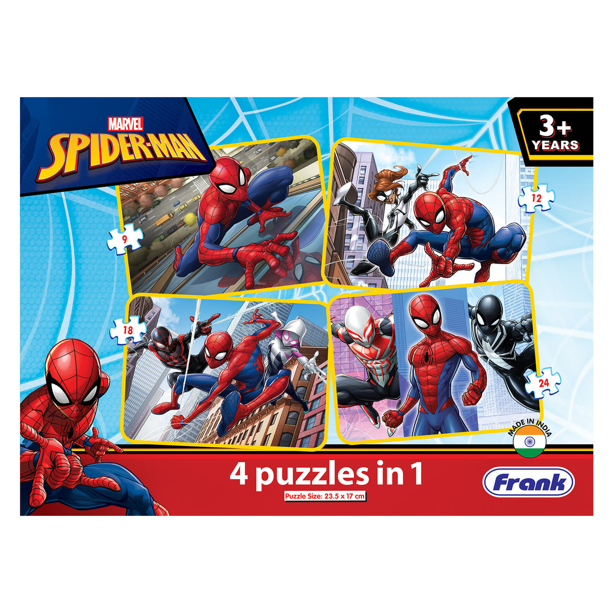 Marvel Spider-Man 4 Puzzles in 1 (9, 12, 18, 24 Pieces)