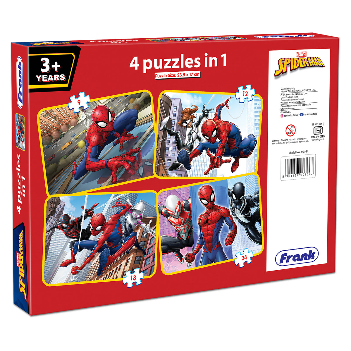 Marvel Spider-Man 4 Puzzles in 1 (9, 12, 18, 24 Pieces)