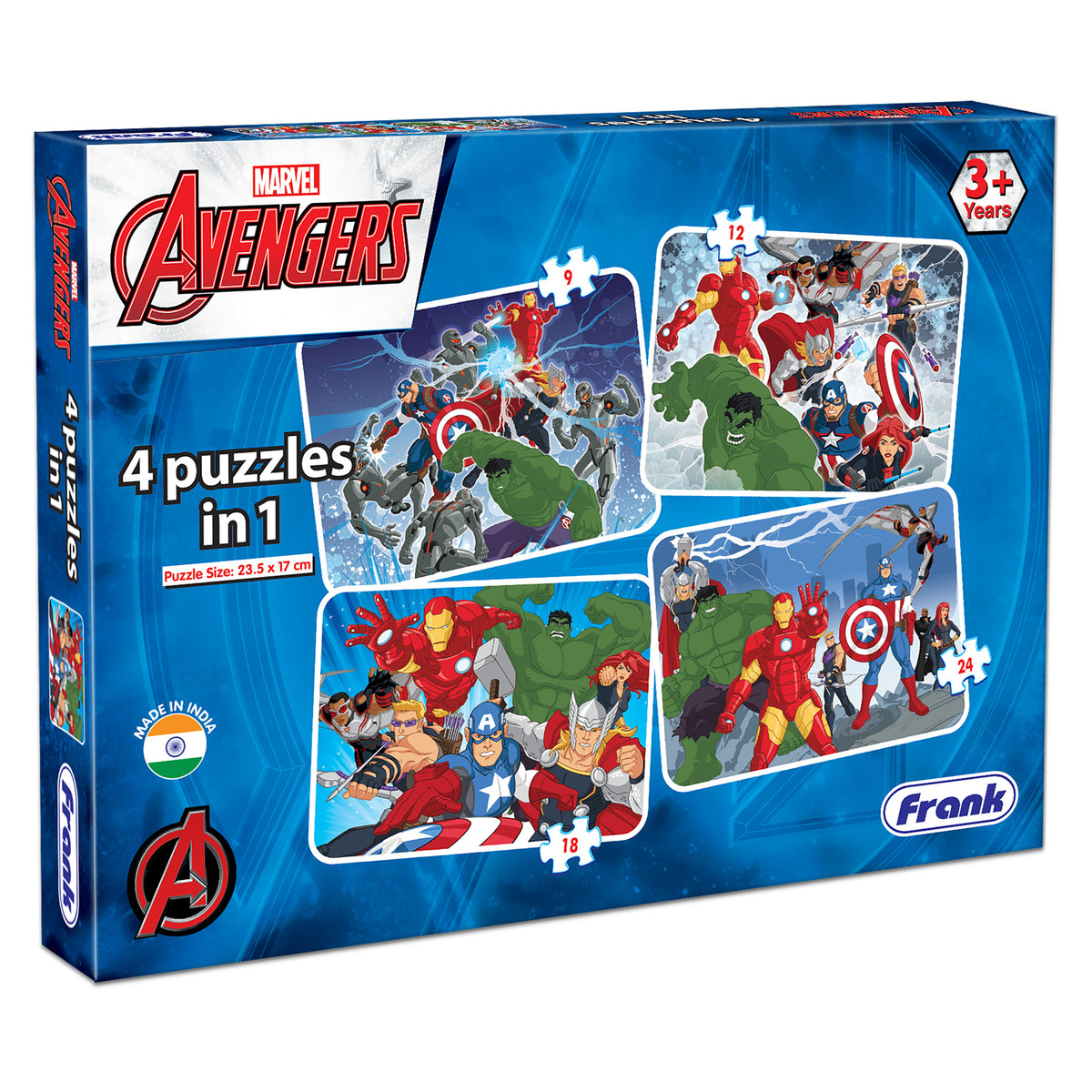 Marvel Avengers 4 Puzzles in 1 (9, 12, 18, 24 Pieces)