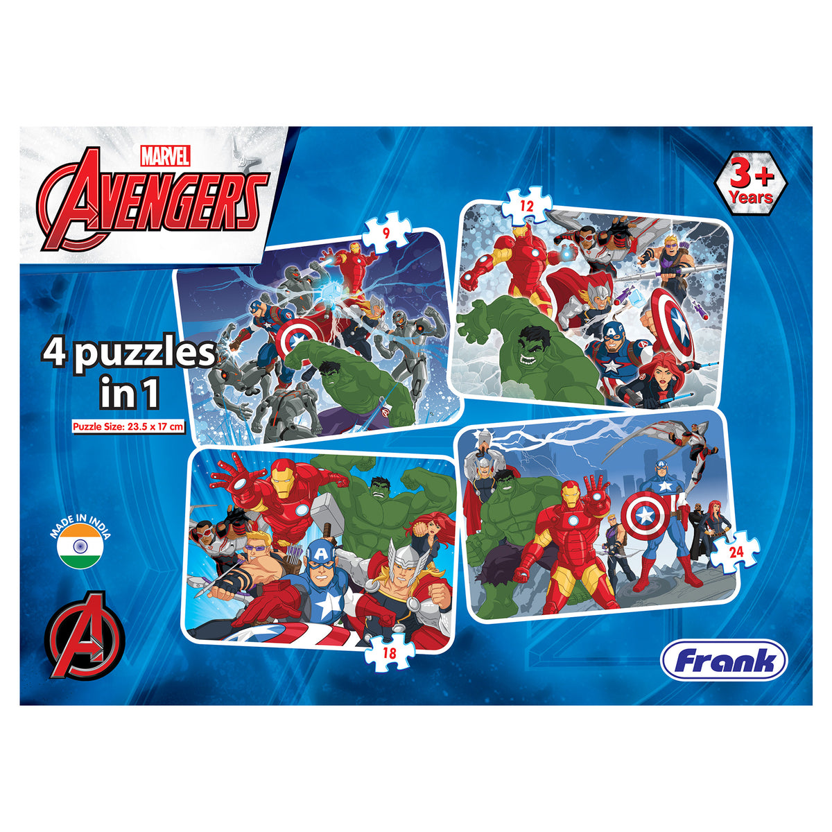 Marvel Avengers 4 Puzzles in 1 (9, 12, 18, 24 Pieces)