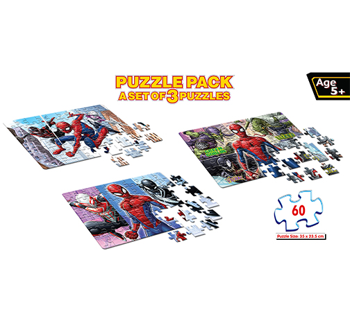 Frank Spiderman Puzzle 48*3 90147, Child Puzzle, Cartoon Puzzle